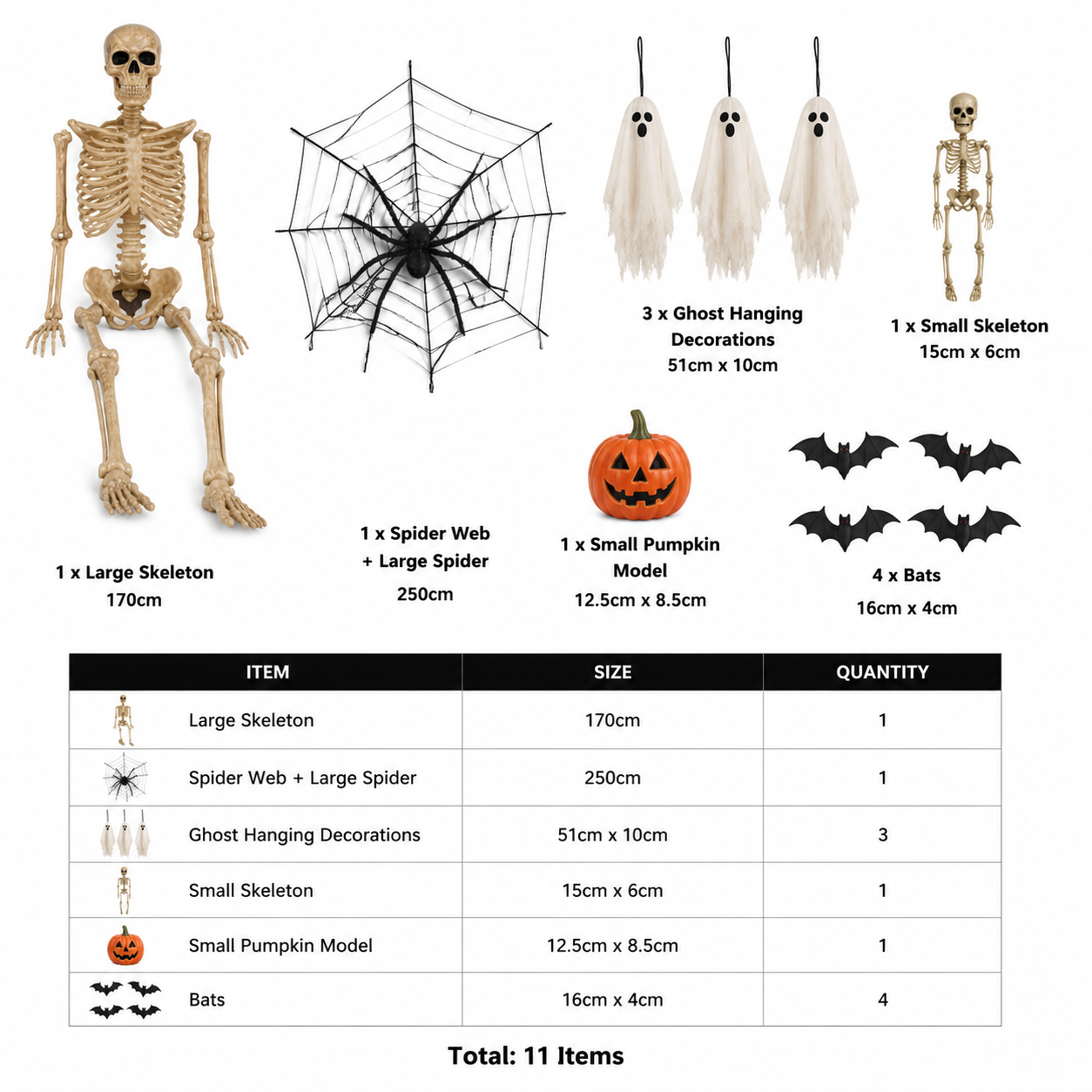 Halloween indoor party decoration setup