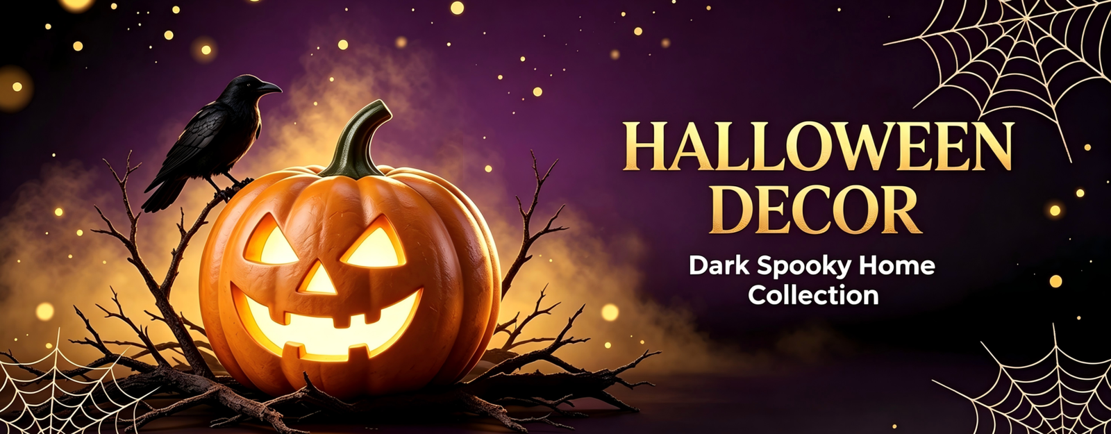 Premium dark‑style Halloween home decor banner, spooky holiday ornaments for indoor party decoration