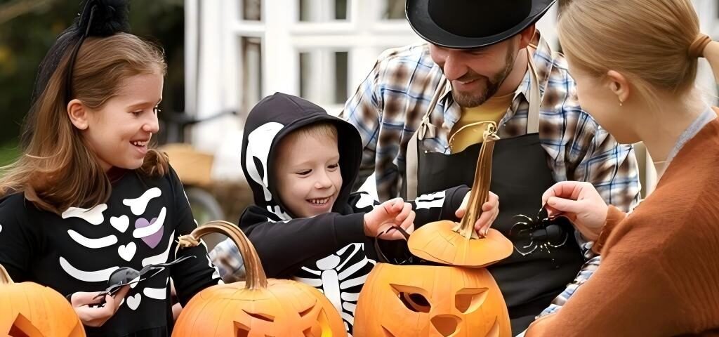 Custom Halloween decorations for a festive family home