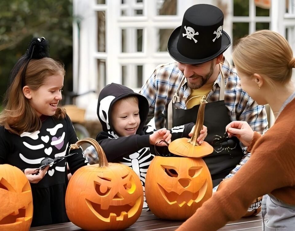 Custom Halloween decorations for a festive family home