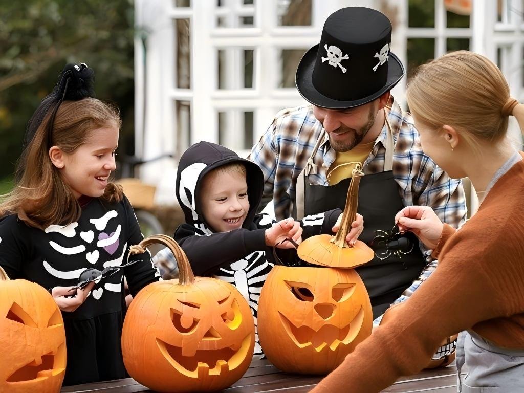 Custom Halloween decorations for a festive family home